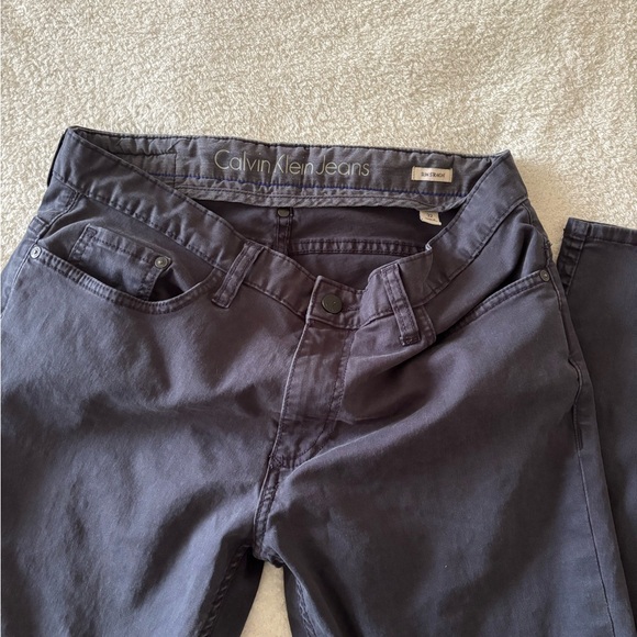 Calvin Klein Stylish Charcoal Slim Straight Jeans Size 32 - Picture 7 of 10